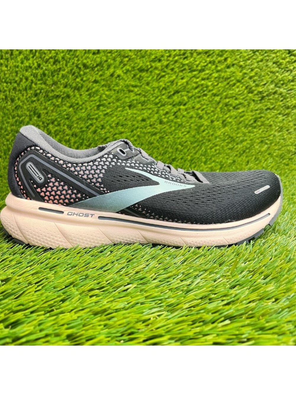 Brooks Ghost 14 Womens Size 7 Black Pink Athletic Running Walking Shoes Sneakers